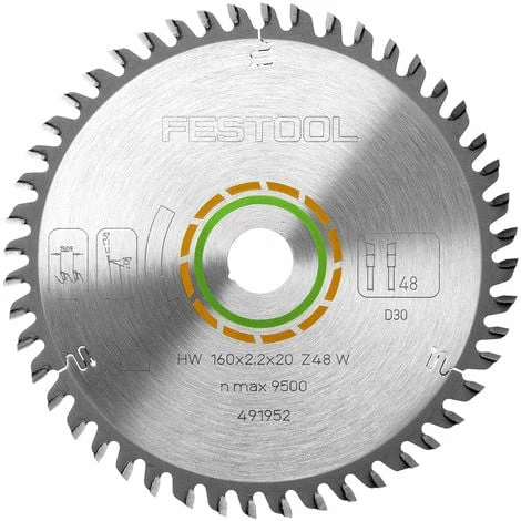 Festool 160mm 48T Fine Tooth Saw Blade W48 for TS55 Saw Festool 160mm 48T Fine Tooth Saw Blade W48 For TS55 Saw -FESTOOL Sales Store 18463044 1
