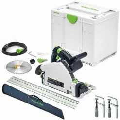 Festool TS 55 FEBQ-Plus 160mm Circular Plunge-Cut Saw 240V With Guide Rail + Clamps & Bag